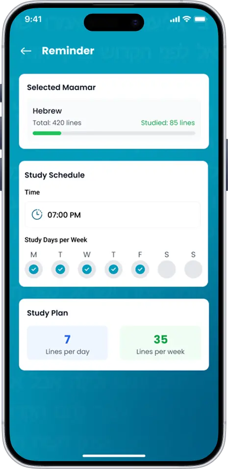 Bar Mitzvah Maamar study plan and schedule