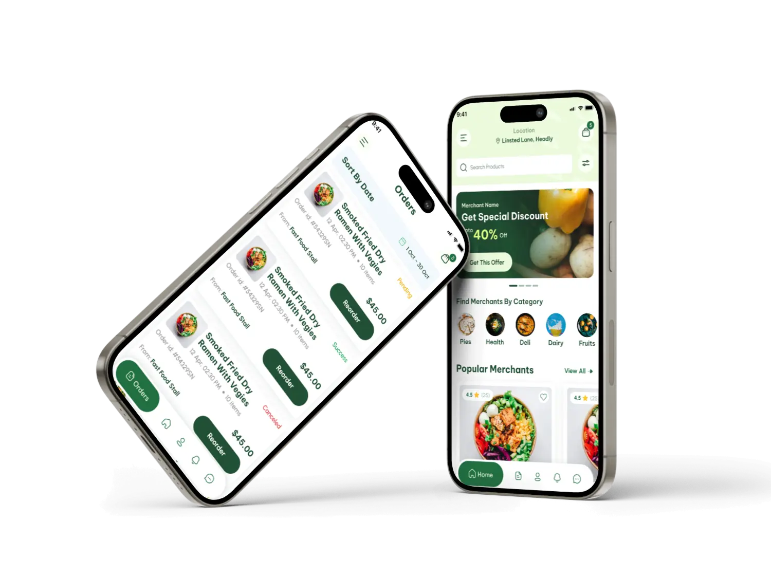 Famooshed app showing local food merchants near the shopper