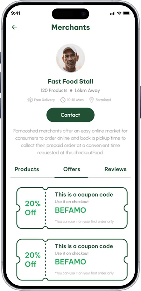 Famooshed merchant offers and coupons