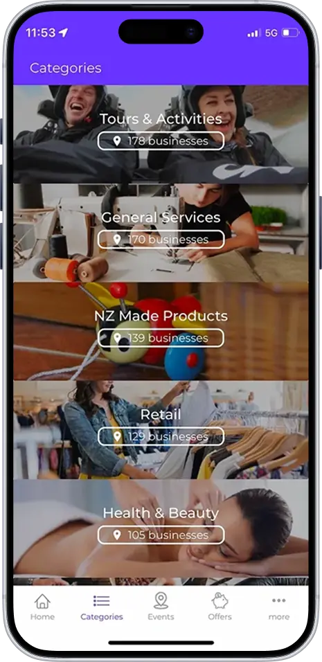 GoLocal categories