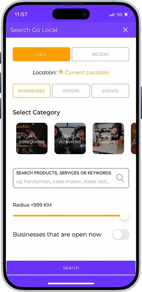 GoLocal filters