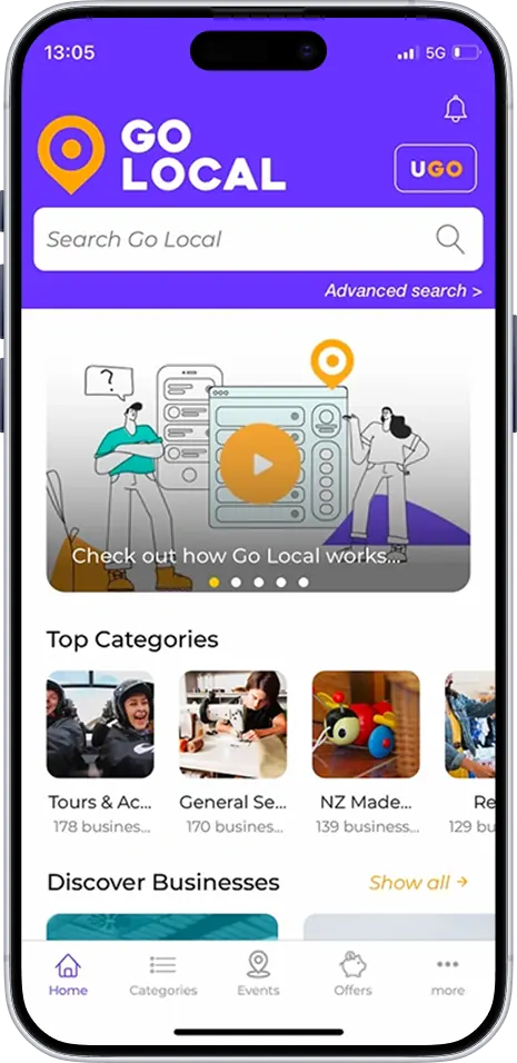 GoLocal nearby businesses and deals view