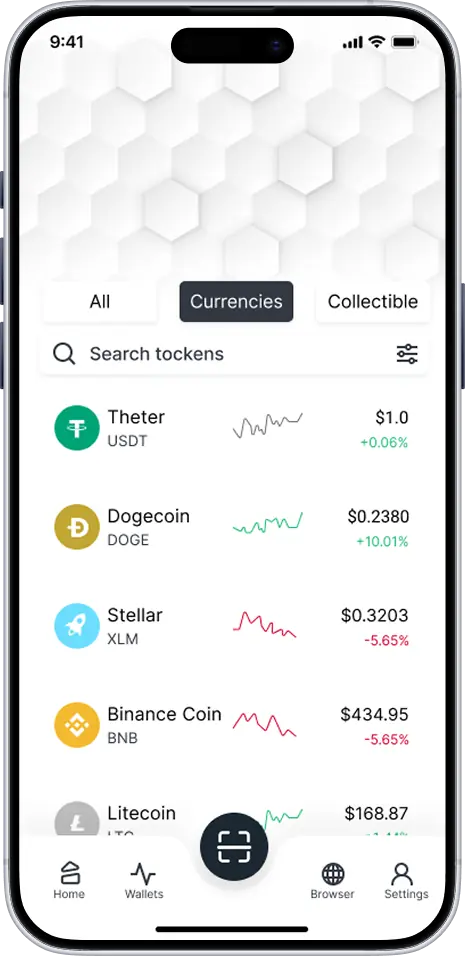 InReserve portfolio and token detail screens