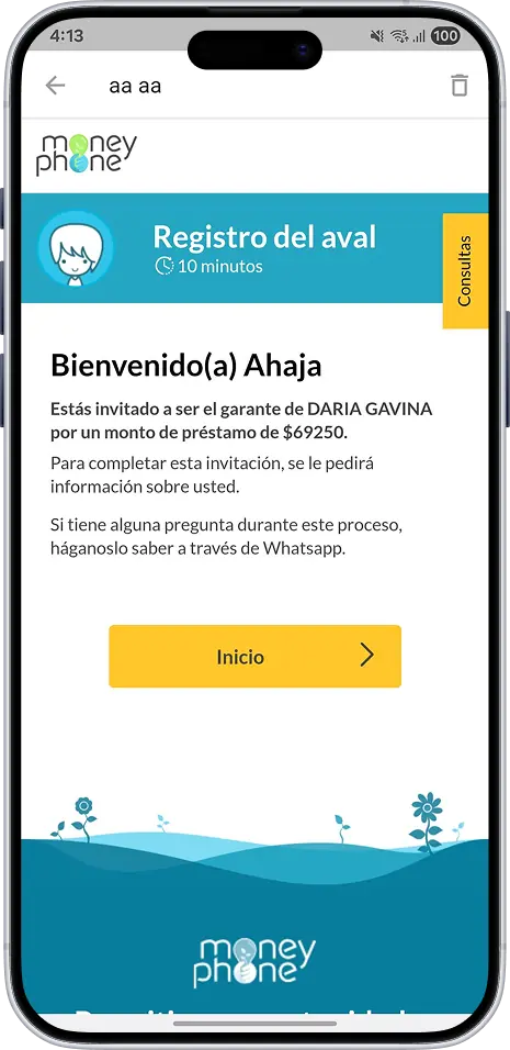 MoneyPhone guarantor