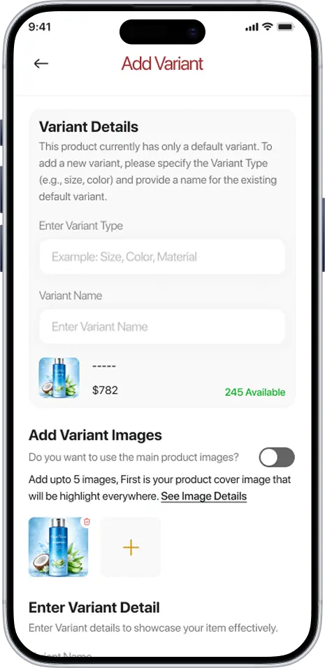 PixiKwik vendor add variant