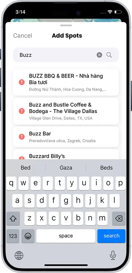 ReelEats add search