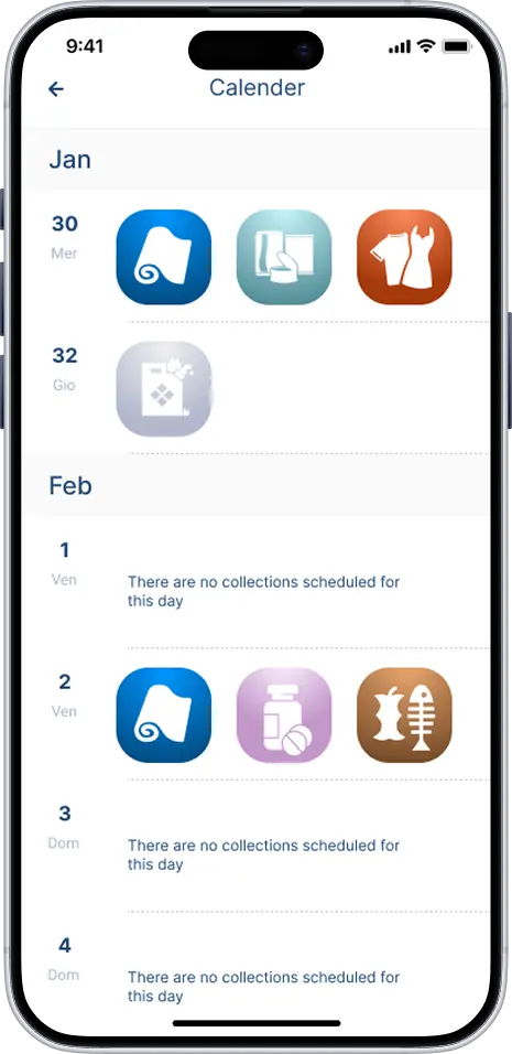 Riciclario calendar