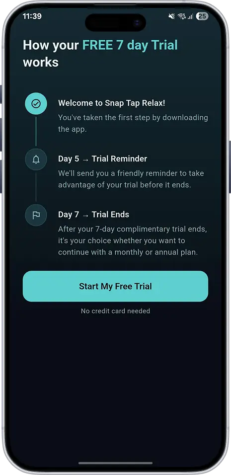 Snap Tap Relax trial info