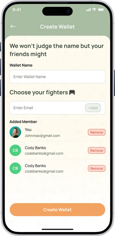 Spendulge create wallet
