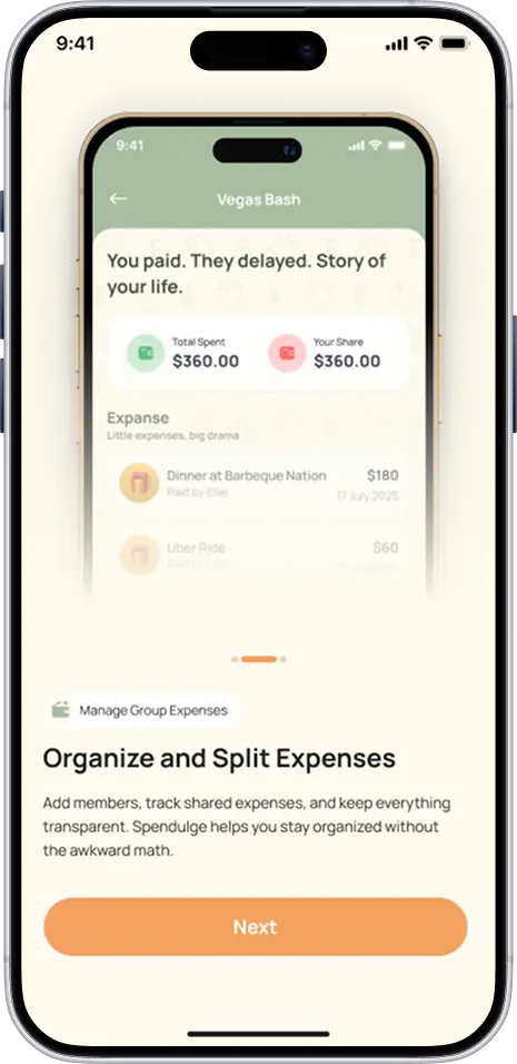 Spendulge onboarding features