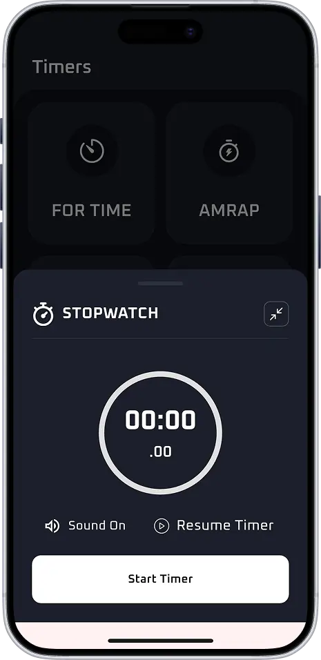 TrainAERO stopwatch