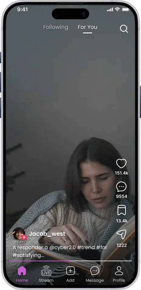 TrendzFans go-live, feed and wallet screens