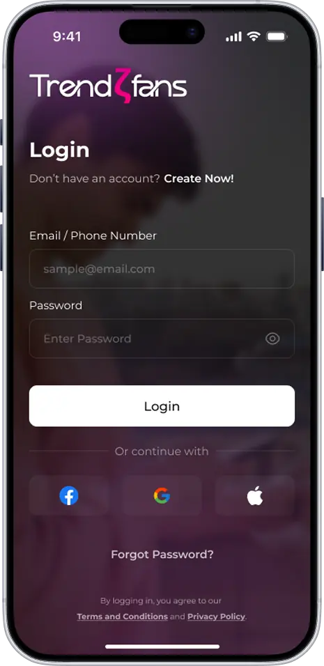 TrendzFans login
