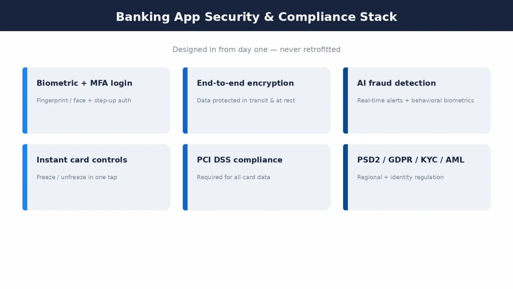 Mobile banking app security and compliance stack by Mobilions