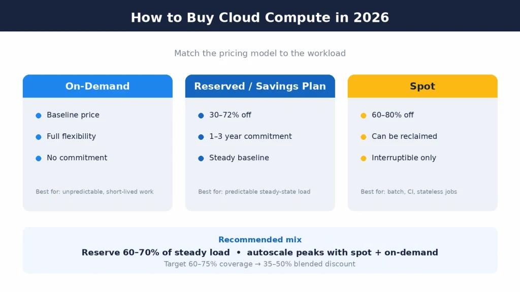 On-demand, reserved, and spot instances compared for cloud cost optimization by Mobilions